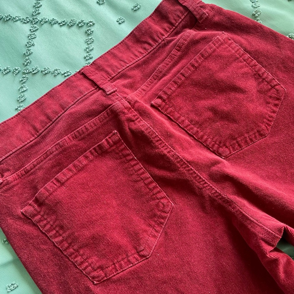 St John’s Bay Deep Red Straight Leg Corduroy Pants - Picture 6 of 7